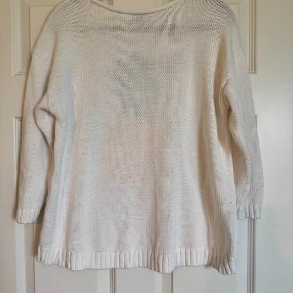 Talbots Open Neck Pullover Pineapple Sweater L - Picture 3 of 3